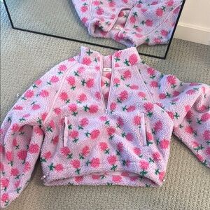Pink Strawberry Fleece Pullover